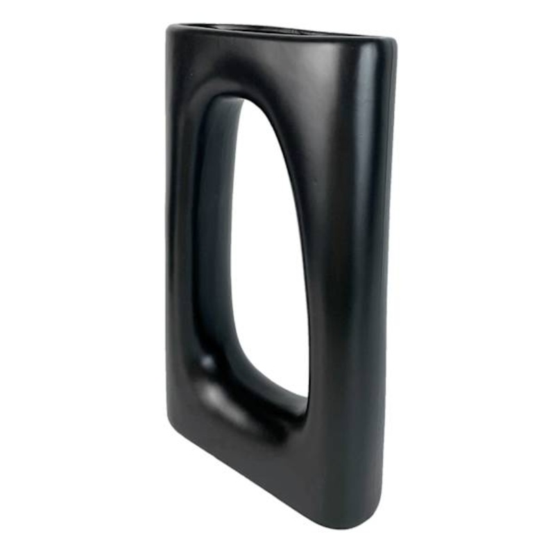 Black Ceramic Vase, 14″