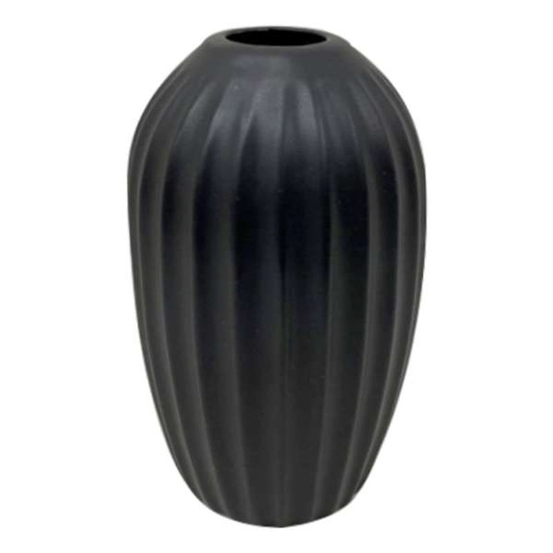 Black Ceramic Vase, 6″