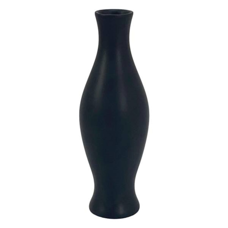 Black Ceramic Vase, 7″