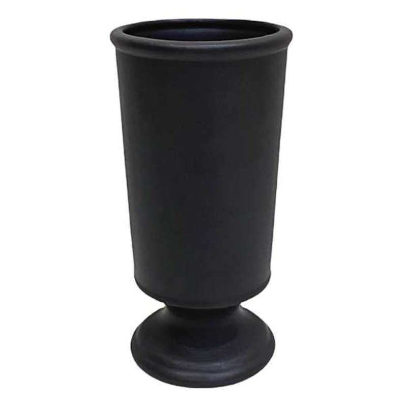 Black Ceramic Vase, 8″