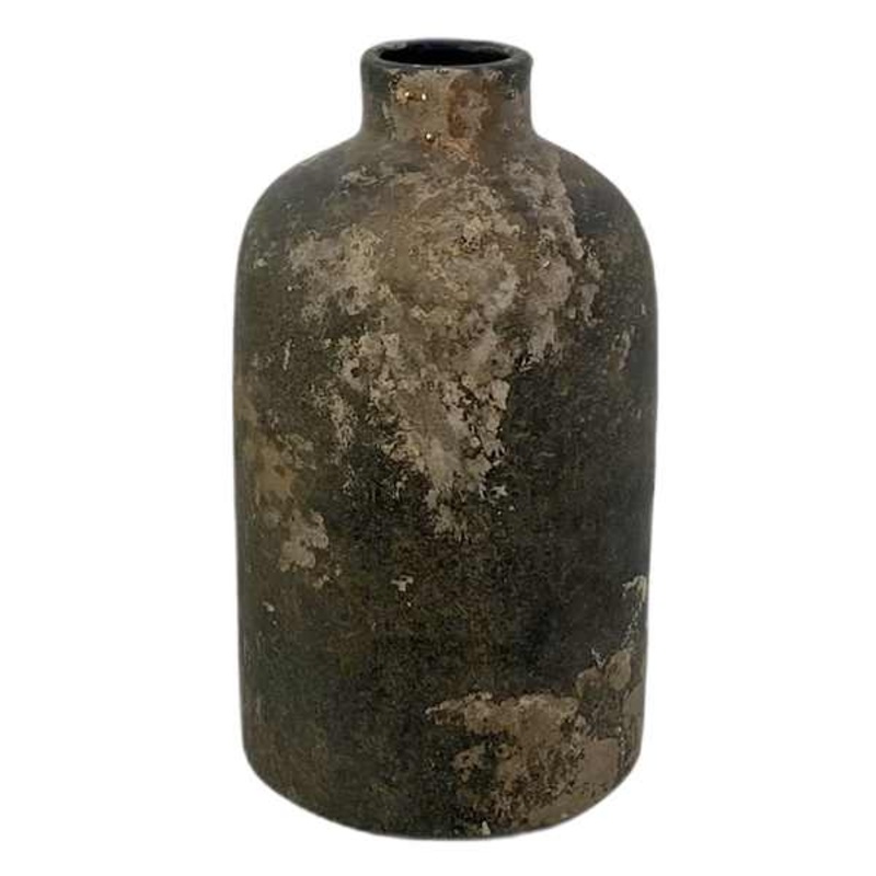 Black Ceramic Vase, 8.5″