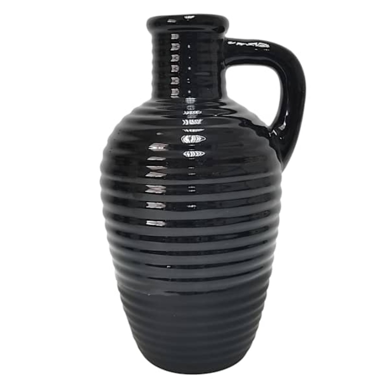 Black Ceramic Vase, 9.8″
