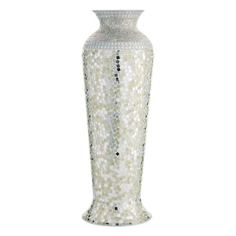 Mosaic Metal Floor Vase, 30″