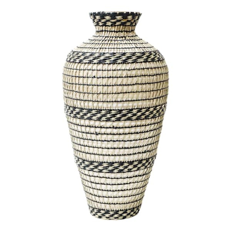 Natural Vase with Seagrass Overlay, 24″