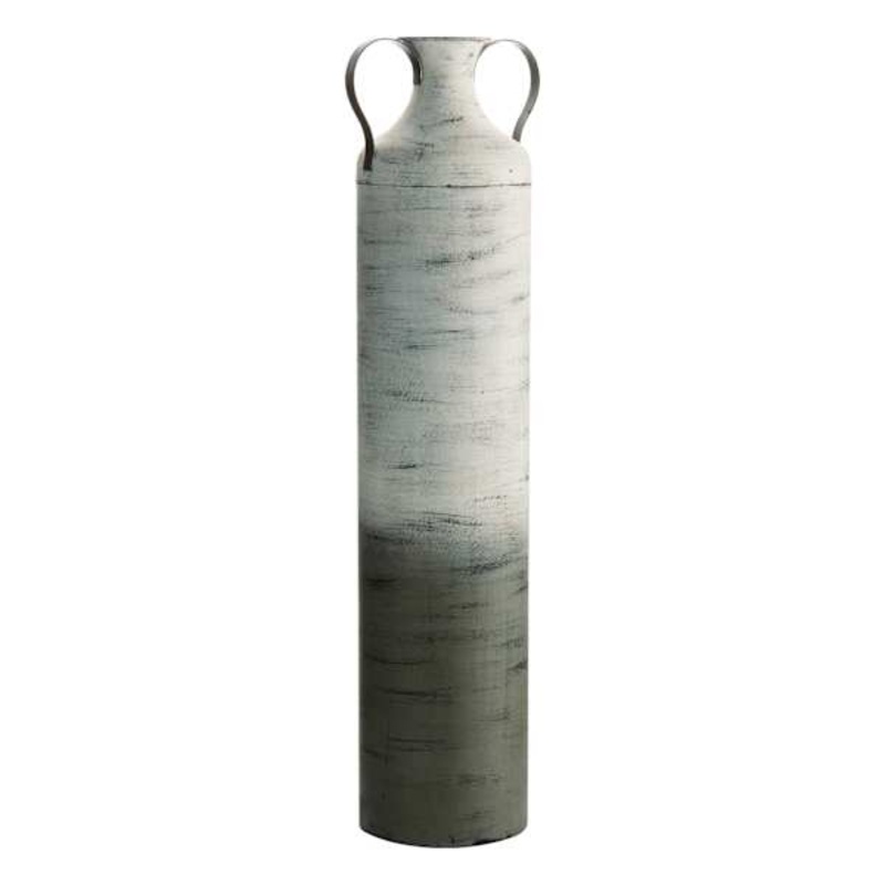 Neutral Metal Floor Vase with Handles, 30″