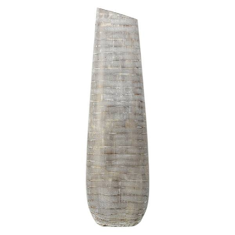 Neutral Striated Floor Vase, 32″