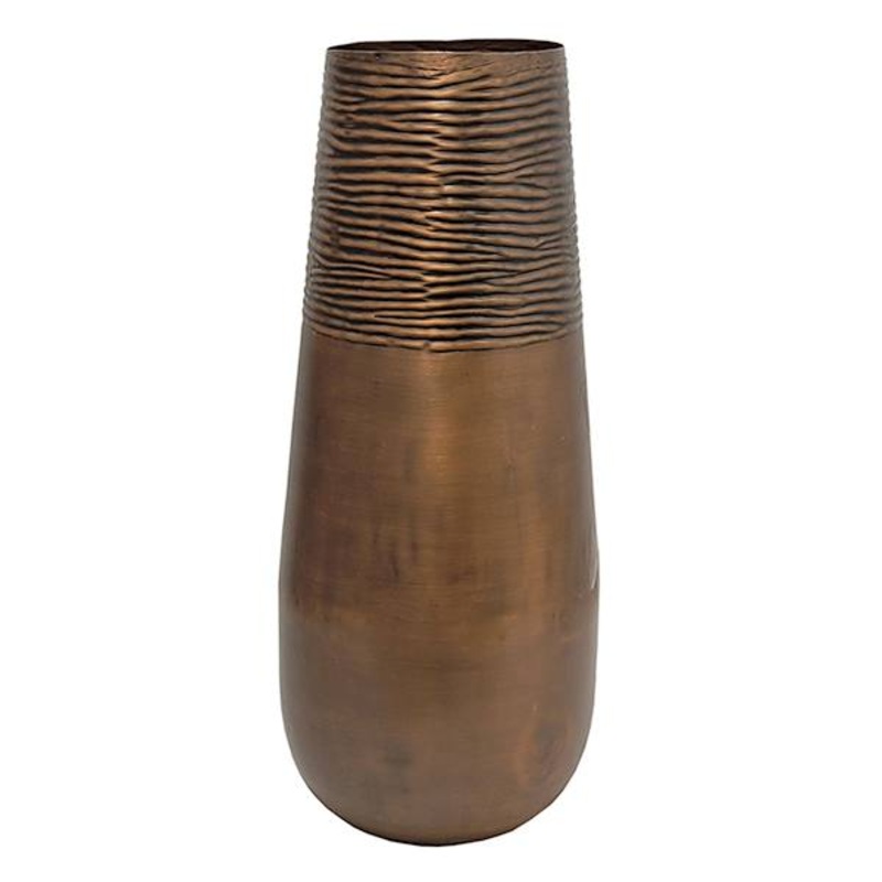 Orange Metal Oversized Vase, 29″