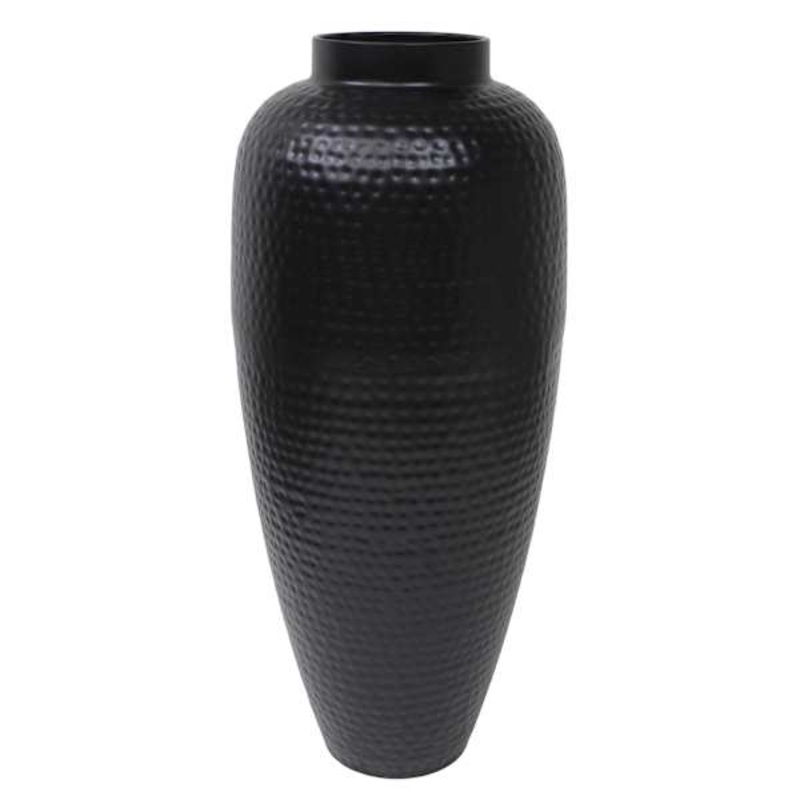 Oversized Black Textured Vase, 29″