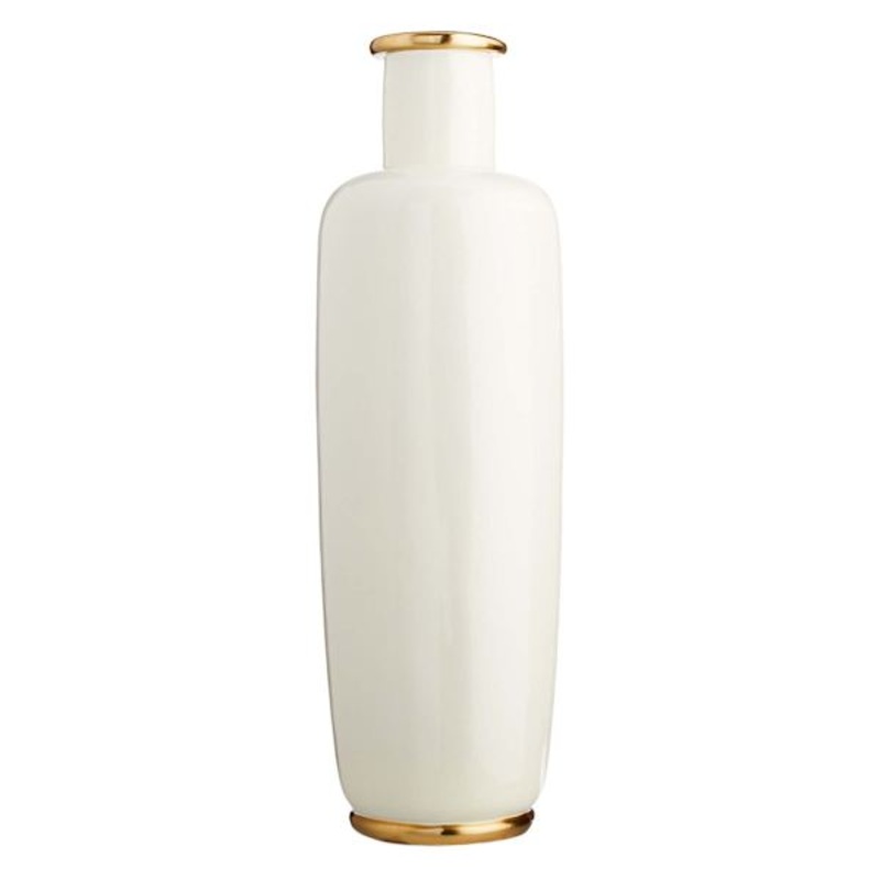 Providence White with Gold Rim Oversized Vase, 30″