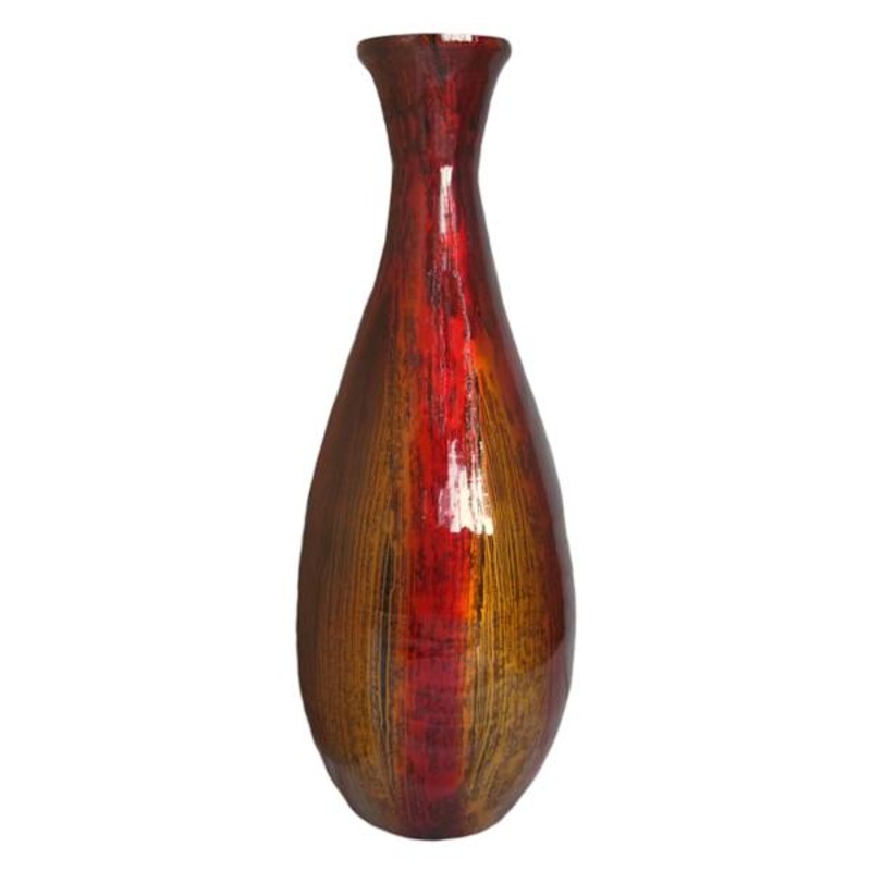 Red Bamboo Vase, 24″