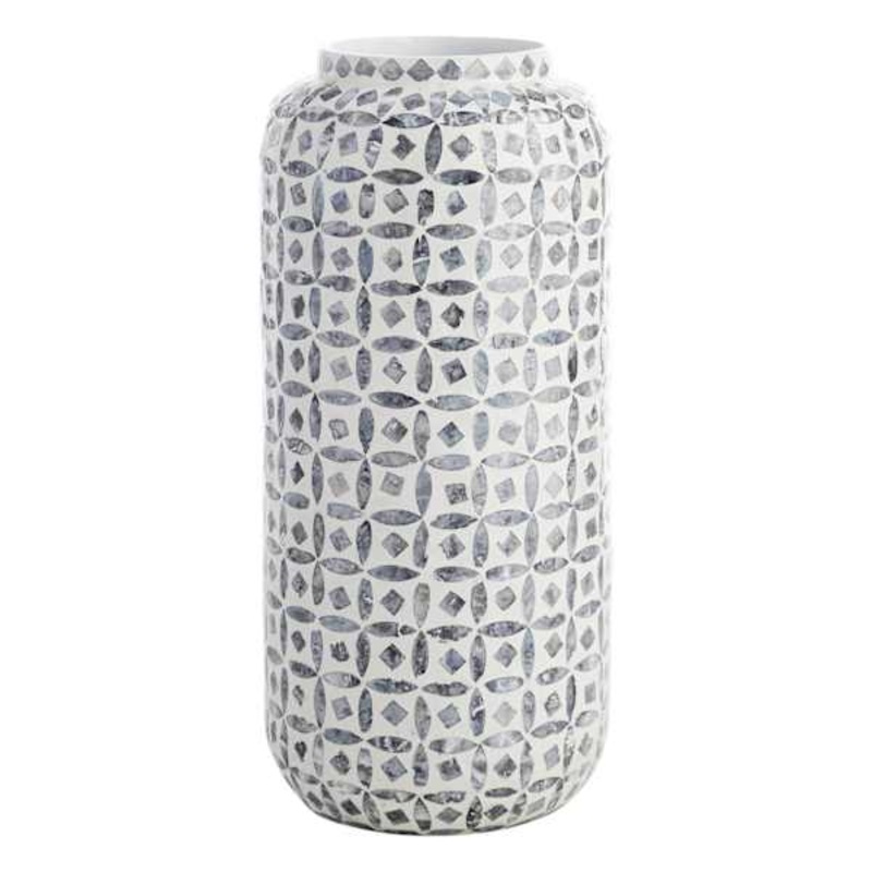 Tracey Boyd Grey Bamboo Capiz Bouquet Vase, 19″