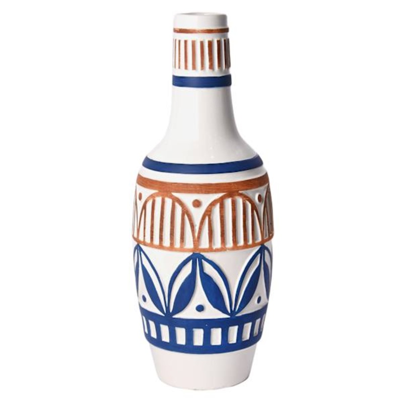 Tracey Boyd Multicolor Printed Ceramic Vase, 16″