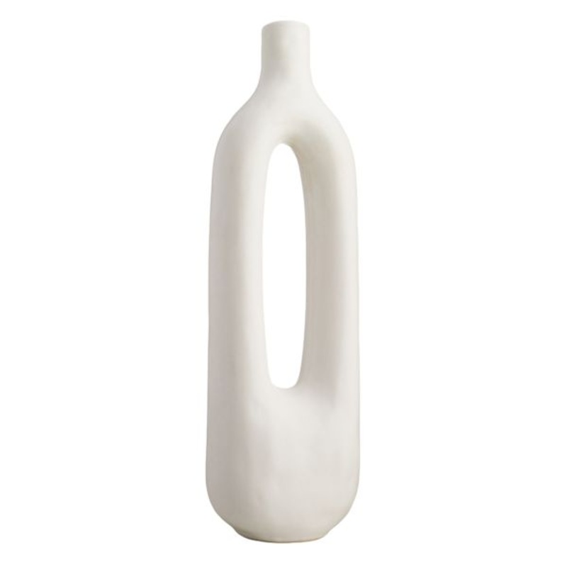 Tracey Boyd White Ceramic Open Vase, 17.5″