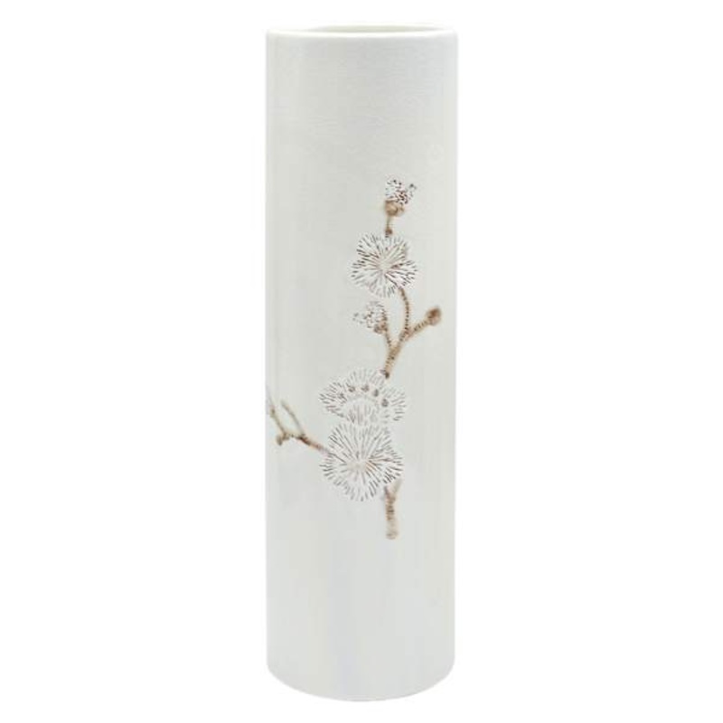 Tracey Boyd White Floral Ceramic Vase, 14″