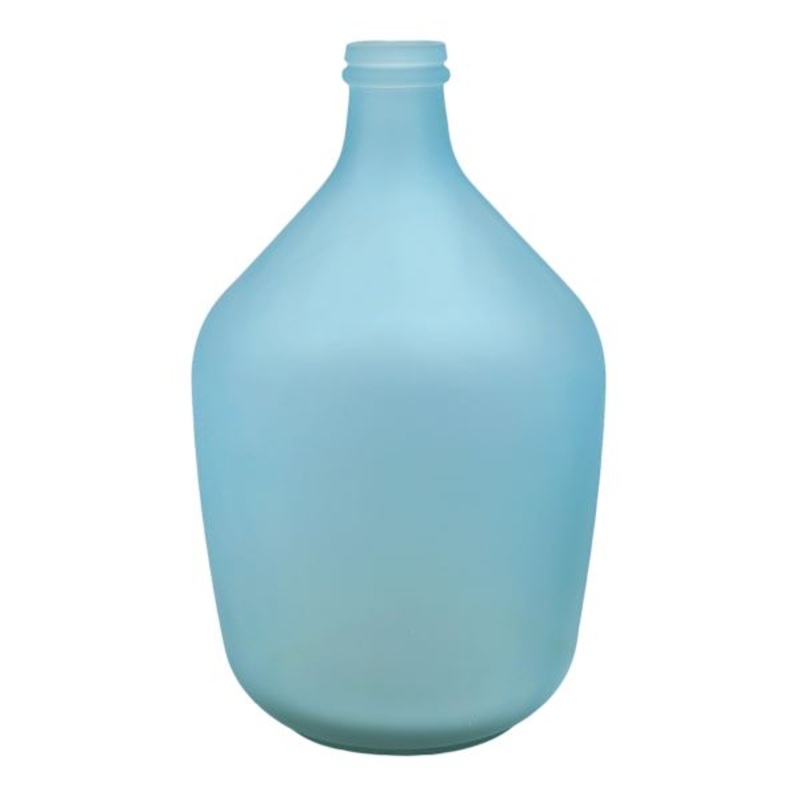 Ty Pennington Frosted Navy Glass Bottle Vase, 15″
