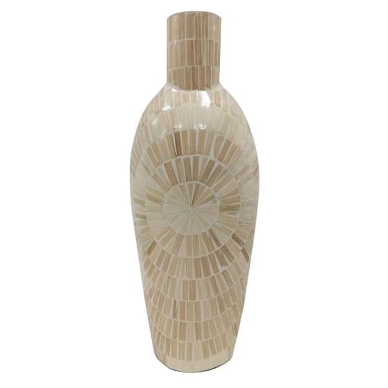 Ty Pennington Tan Bamboo Mosaic Vase, 24″