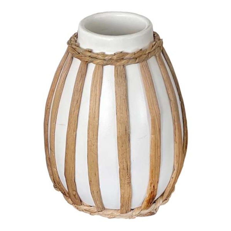 Ty Pennington Terracotta Rattan Vase, 9.8″