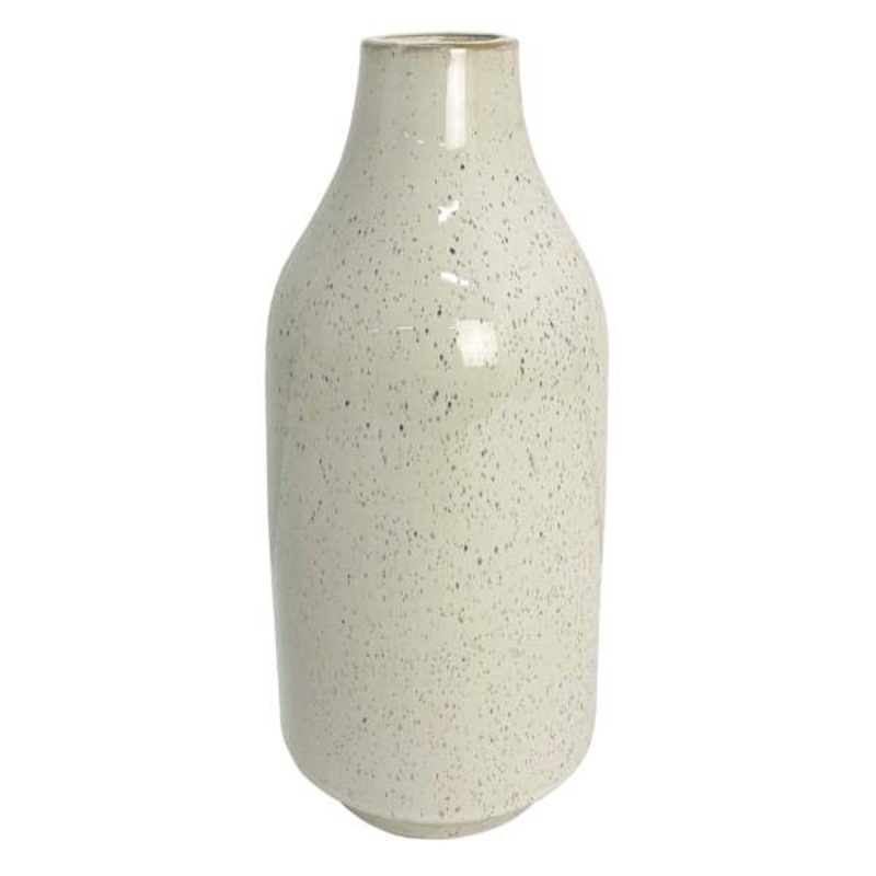 Ty Pennington White & Blue Speckled Porcelain Vase, 12.5″
