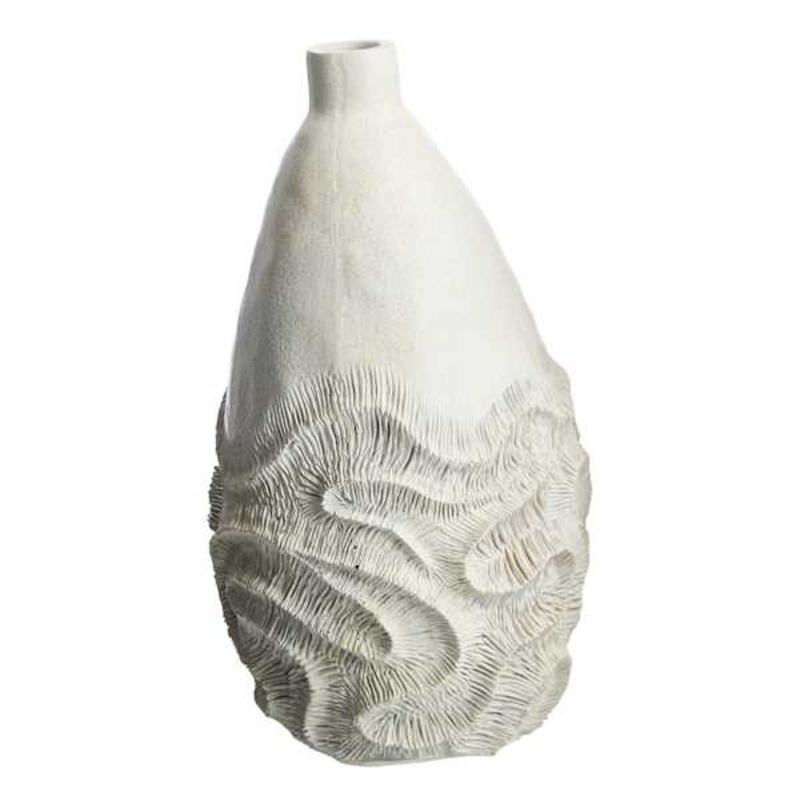 Ty Pennington White Coral Bottle Vase, 14″