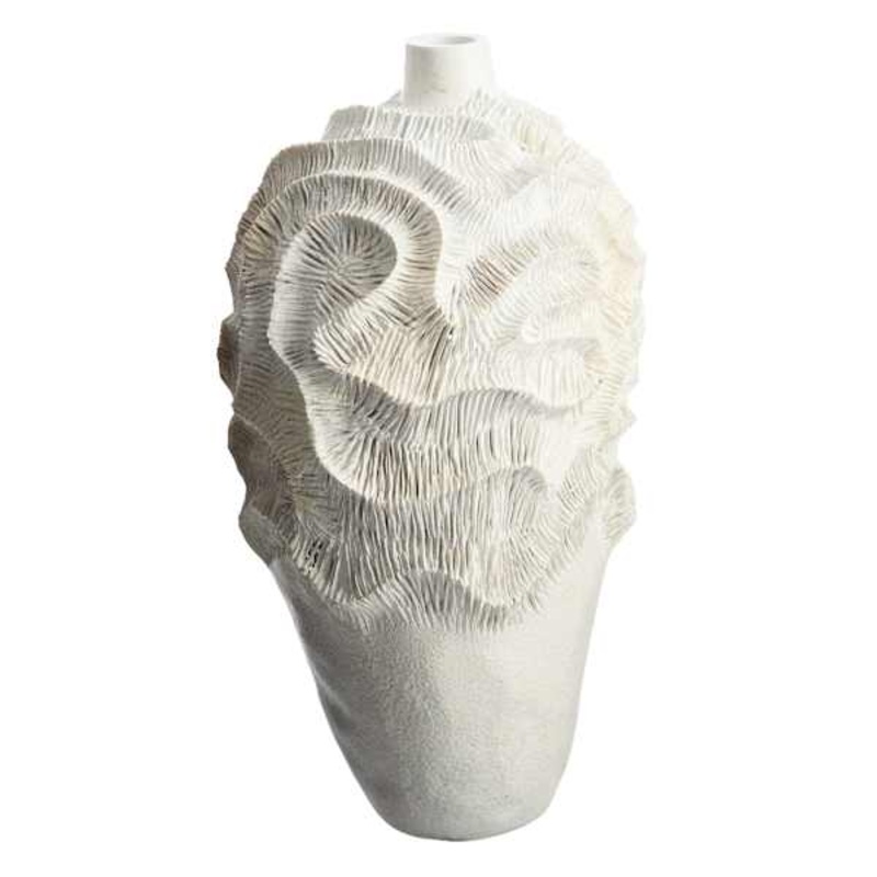 Ty Pennington White Coral Bottle Vase, 16″