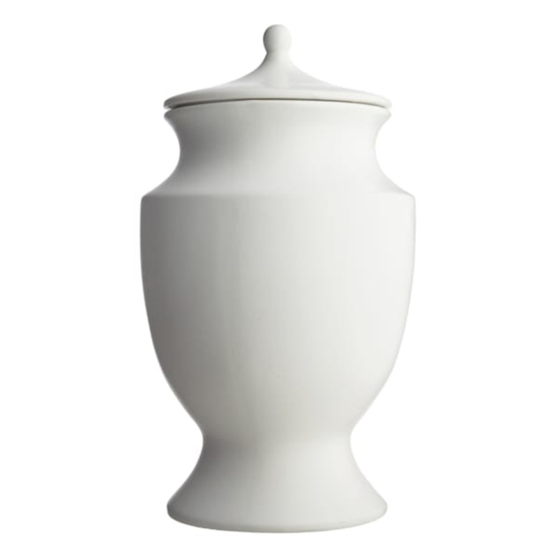 White Ceramic Ginger Jar, 17.7″