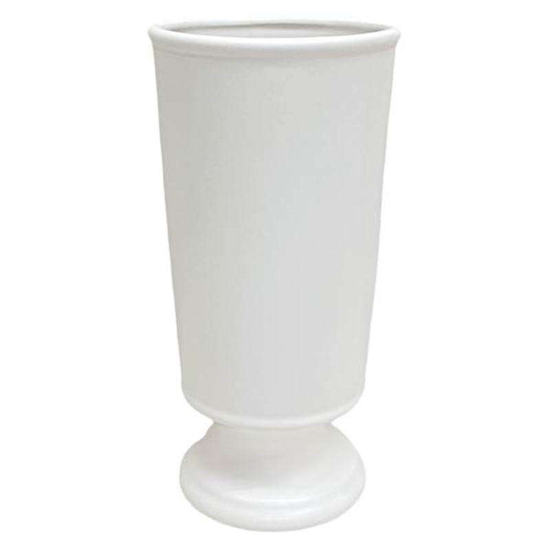 White Ceramic Vase, 12.2″