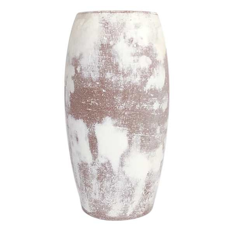 White Washed Terracotta Vase, 12″