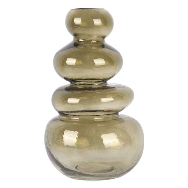Black Glass Bubble Vase, 11″