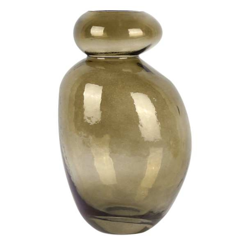 Black Glass Bubble Vase, 9″