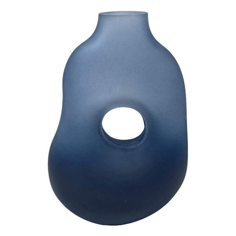 Black Glass Vase, 10″