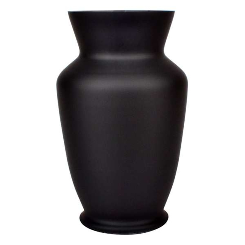 Black Glass Vase, 11″