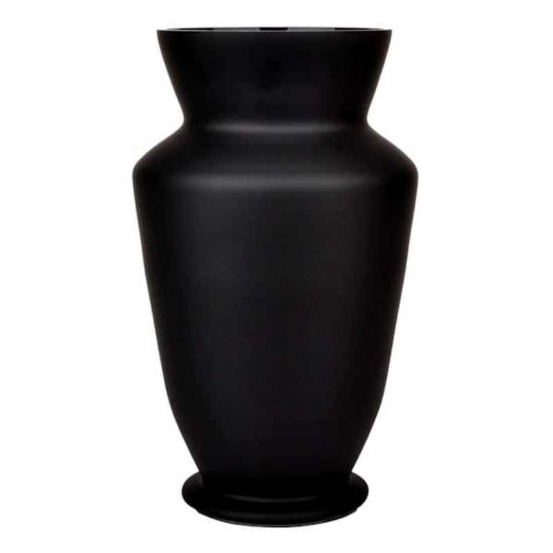 Black Glass Vase, 8.5″