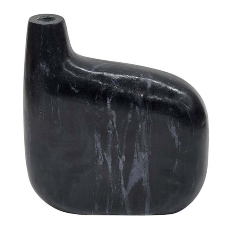 Black Marble Flower Vase, 8×9