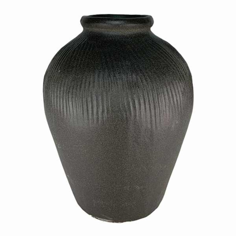 Black Matte Ceramic Vase, 10″