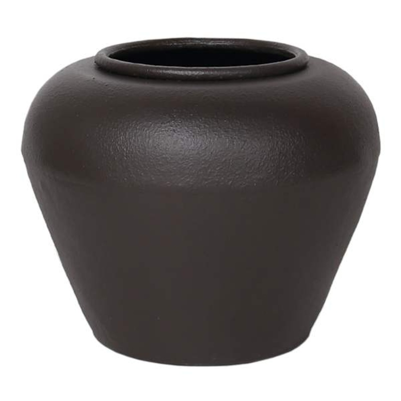 Black Metal Vase, 10″