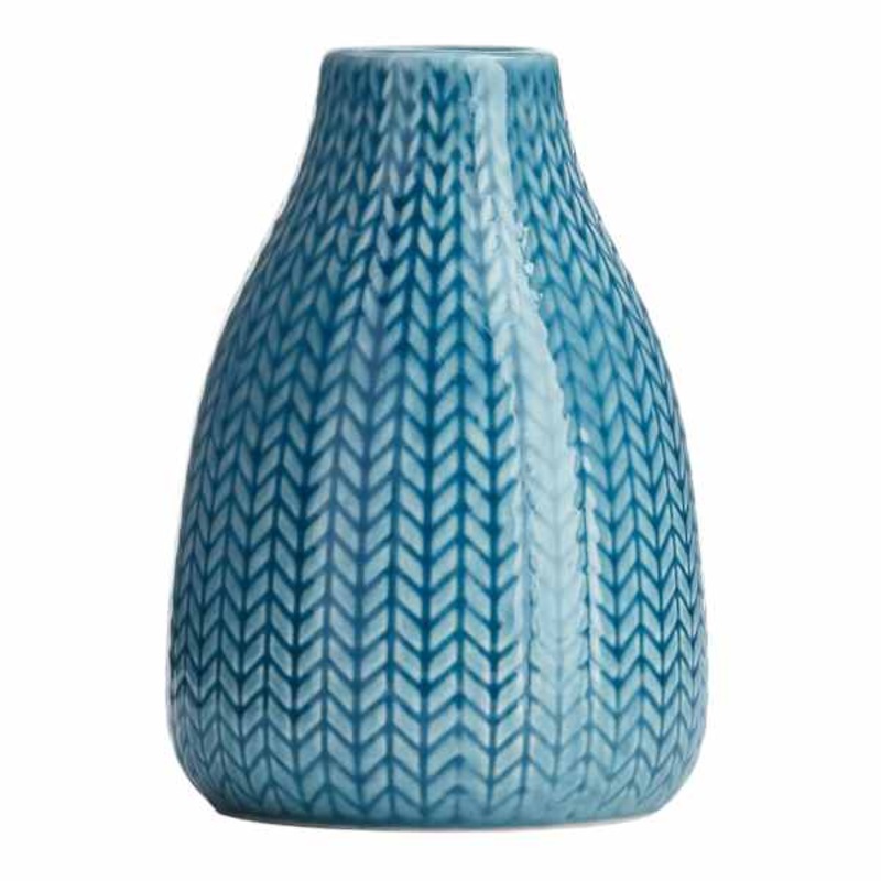 Blue Ceramic Vase, 5″