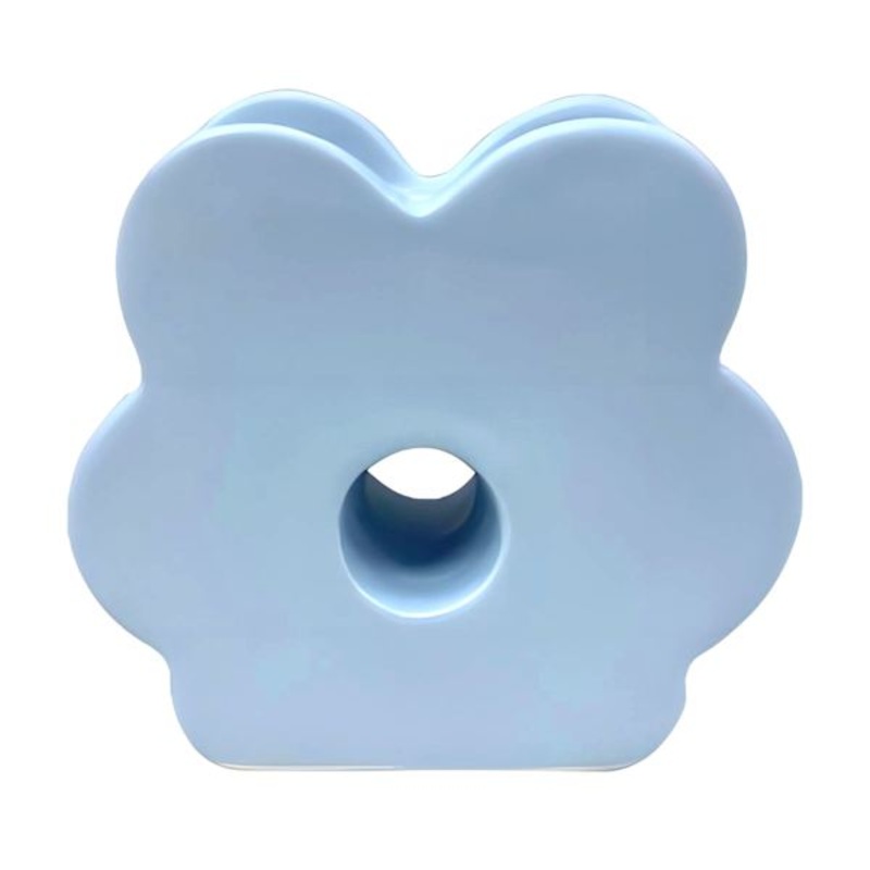 Blue Ceramic Vase, 7″
