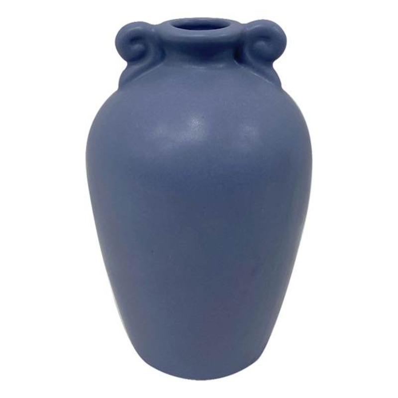 Blue Ceramic Vase with Handles, 6″