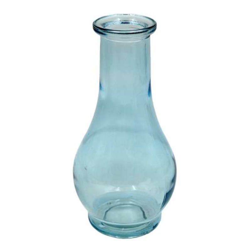Blue Glass Bud Vase, 7″