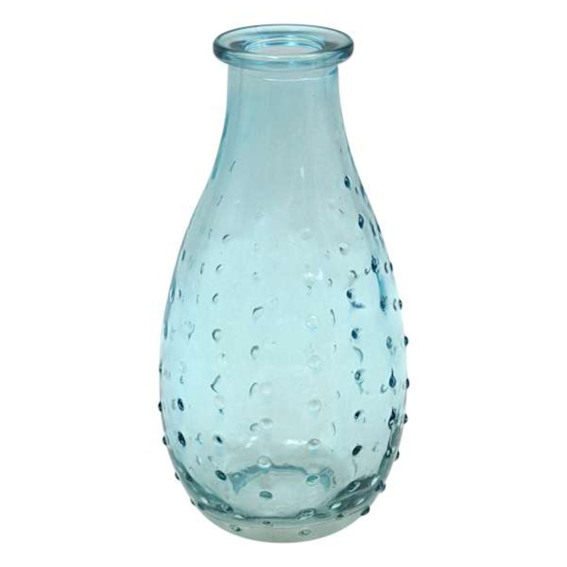 Blue Glass Dot Bud Vase, 5.5″