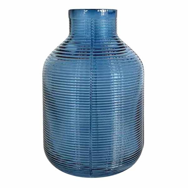 Blue Glass Vase, 8″