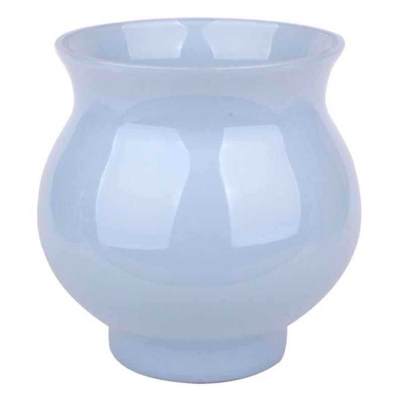 Blue Milk Glass Vase, 7″