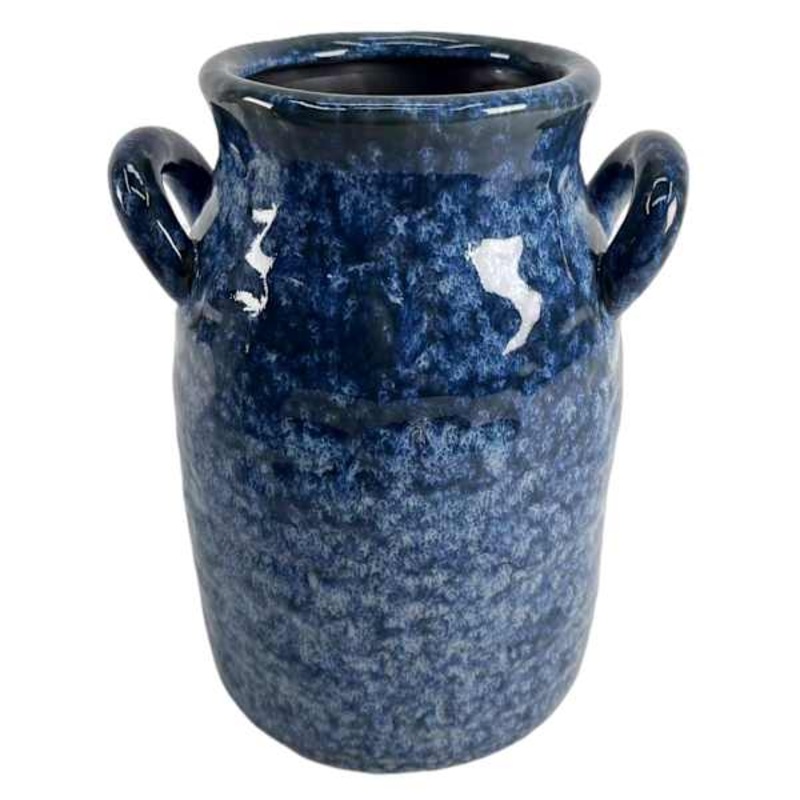 Blue Reactive Glaze Vase, 10″