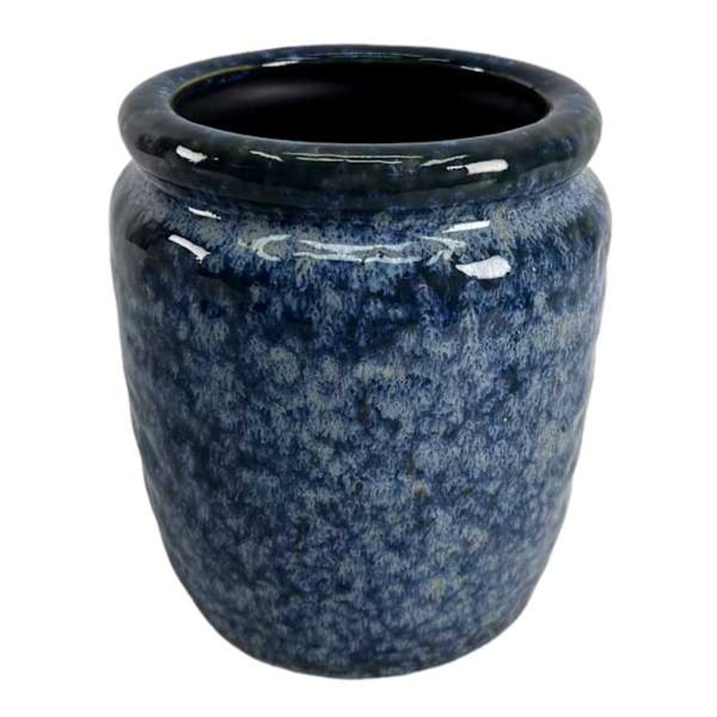 Blue Reactive Glaze Vase, 7″