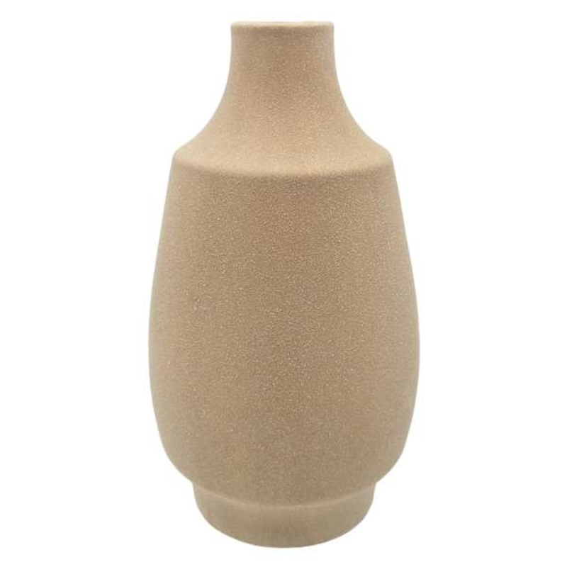 Brown Ceramic Vase, 10″