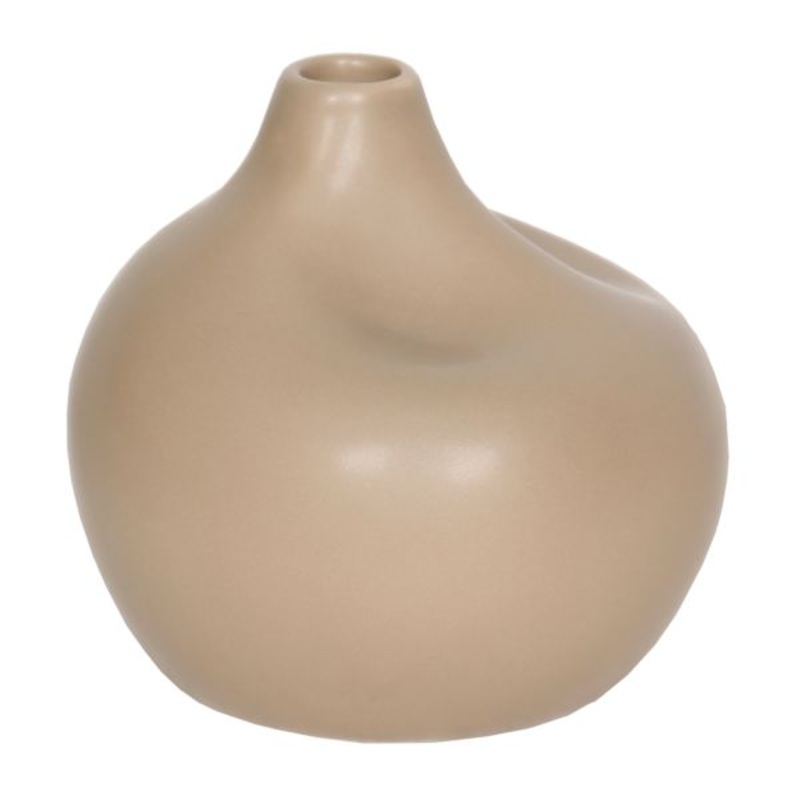 Brown Ceramic Vase, 4.5″