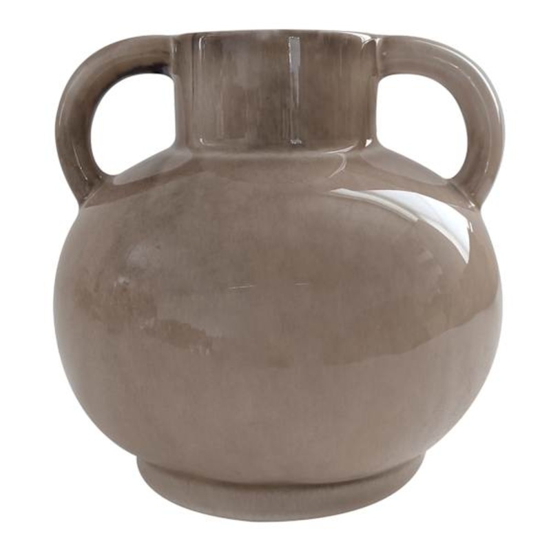 Brown Ceramic Vase, 6.1″