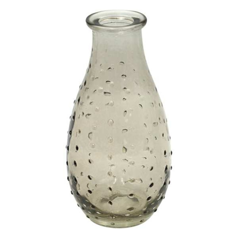 Brown Glass Dot Bud Vase, 5.5″