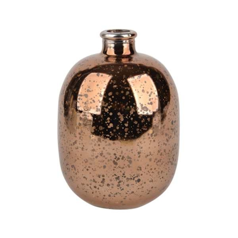 Brown Mercury Glass Bud Vase, 5.5″