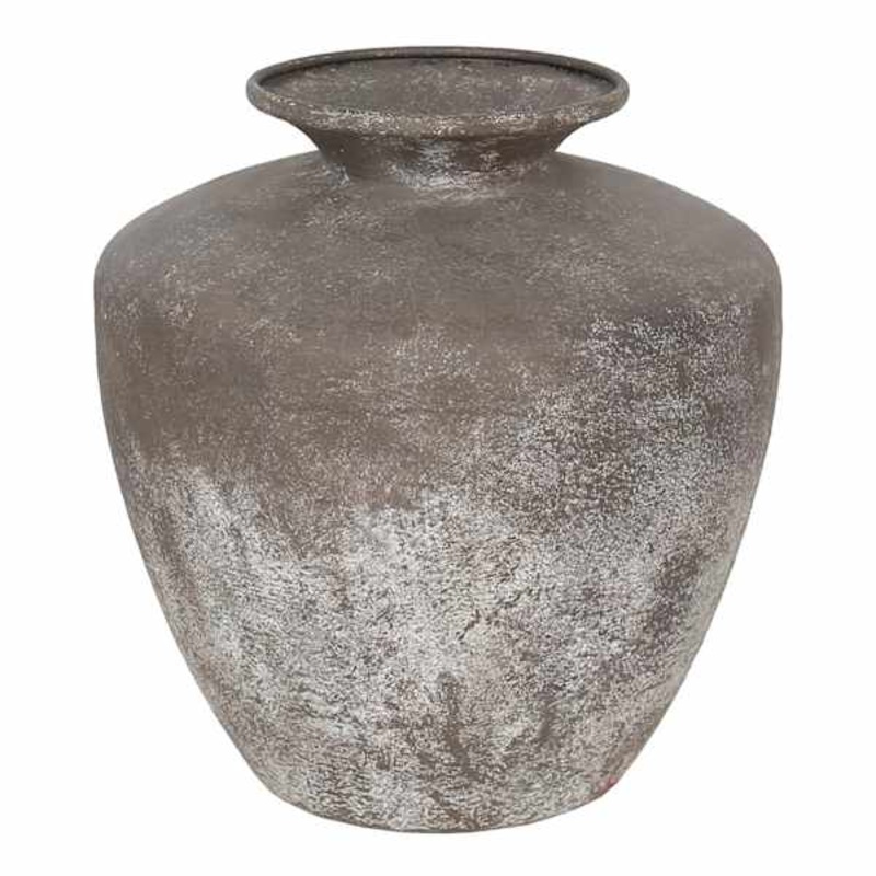 Brown Rustic Metal Vase, 10″